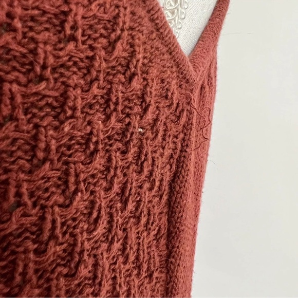 Nine West Nine & Company Petite Rust Red Tank Top Waffle Knit Beaded Sequin - Picture 9 of 9